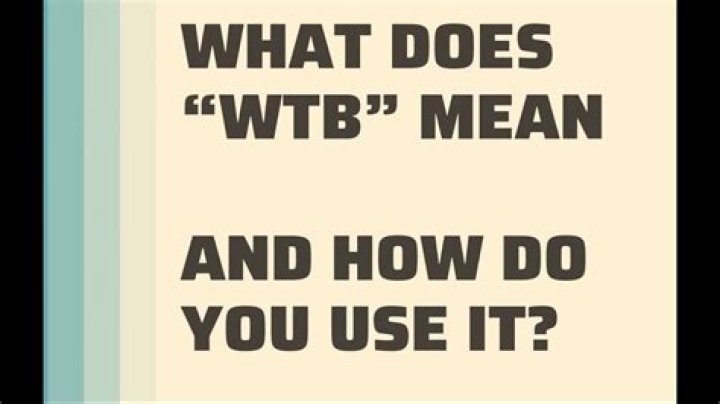 Question: What Does Wtb Mean