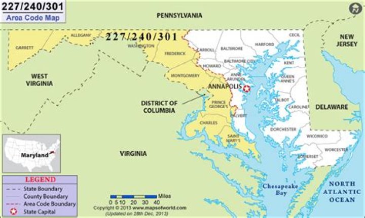Quick Answer: What Is A 301 Area Code