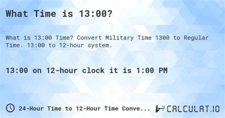 What Time Is 13 00 Pdt